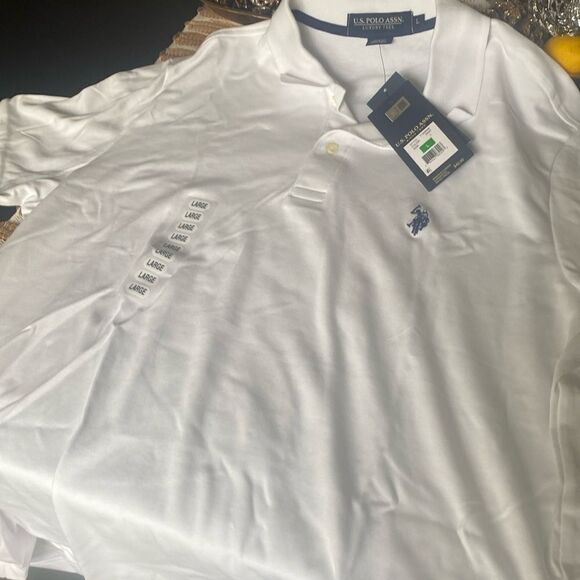 NWT US Polo Assn white smooth luxury feel, size L polo - Picture 1 of 6
